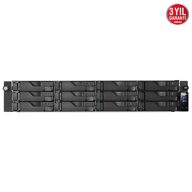 ASUSTOR AS6512RD ATOM C353812 QC 12 Diske Kadar Destekli 8GB DDR4 RAM Nas Server (Disksiz)