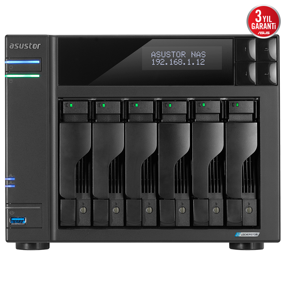 ASUSTOR AS6706T CELERON N5105 QC-8GB RAM-6-diskli Nas Server (Disksiz)